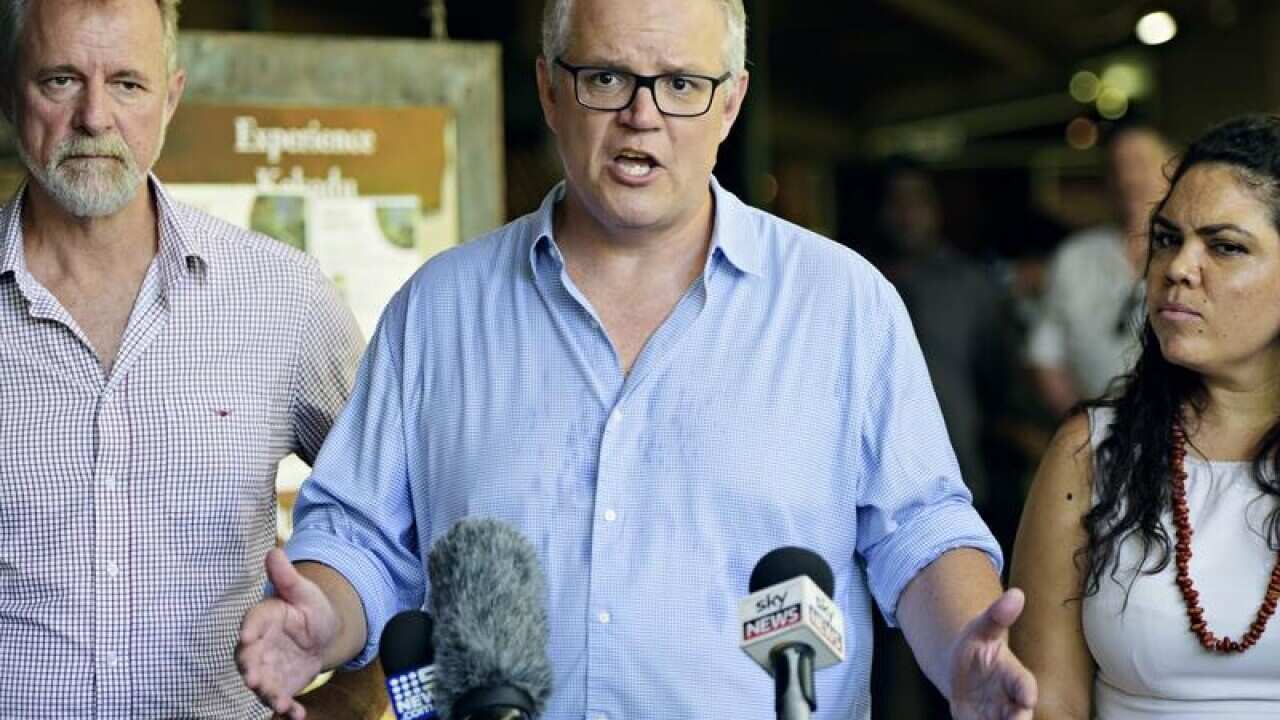 Scott Morrison during a press conference at the Bowali Visitor Centre