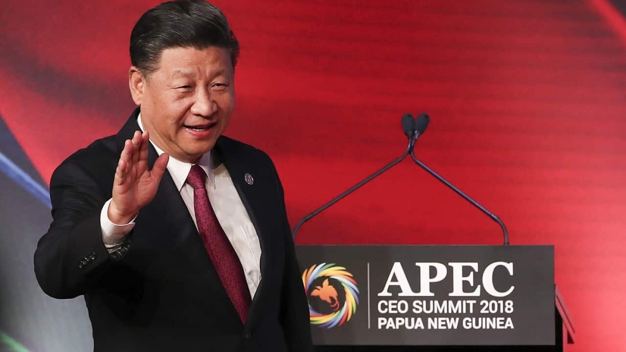 President of China Xi Jinping arrives for the APEC CEO Summit 2018.