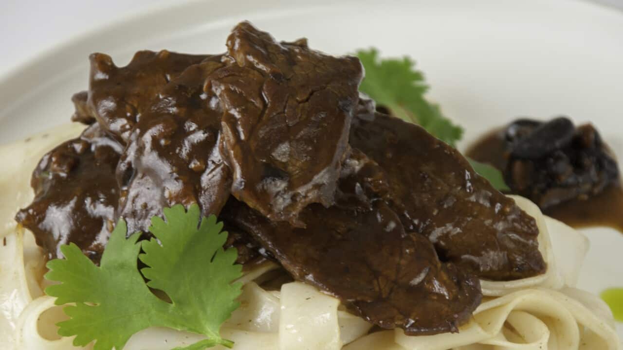 Beef with noodles