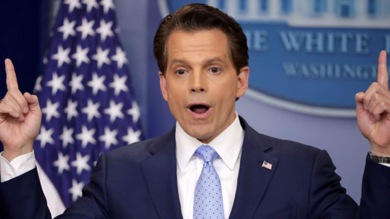 Anthony Scaramucci answers reporters' questions during the daily White House press briefing