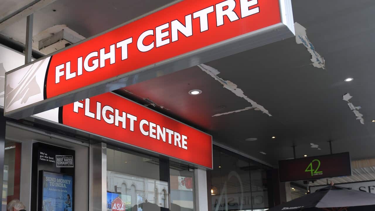 Flight Centre in Melbourne, Thursday, August 17, 2017. (AAP Image/Tracey Nearmy) NO ARCHIVING,