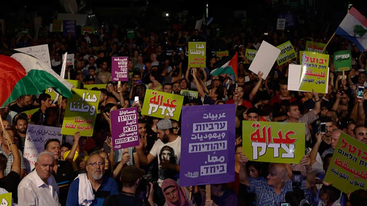 arab protesting in israel