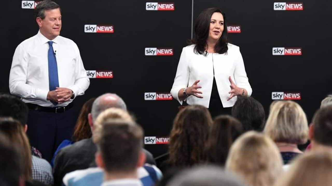 The leaders of state Labor, LNP and One Nation during a debate