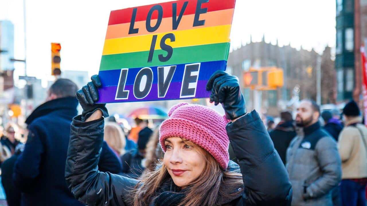 "LGBT Solidarity Rally" by mathiaswasik is licensed under CC BY-SA 2.0