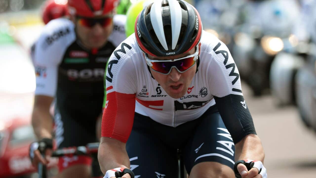 Leigh Howard in his IAM Cycling days at the 2016 Tour de France