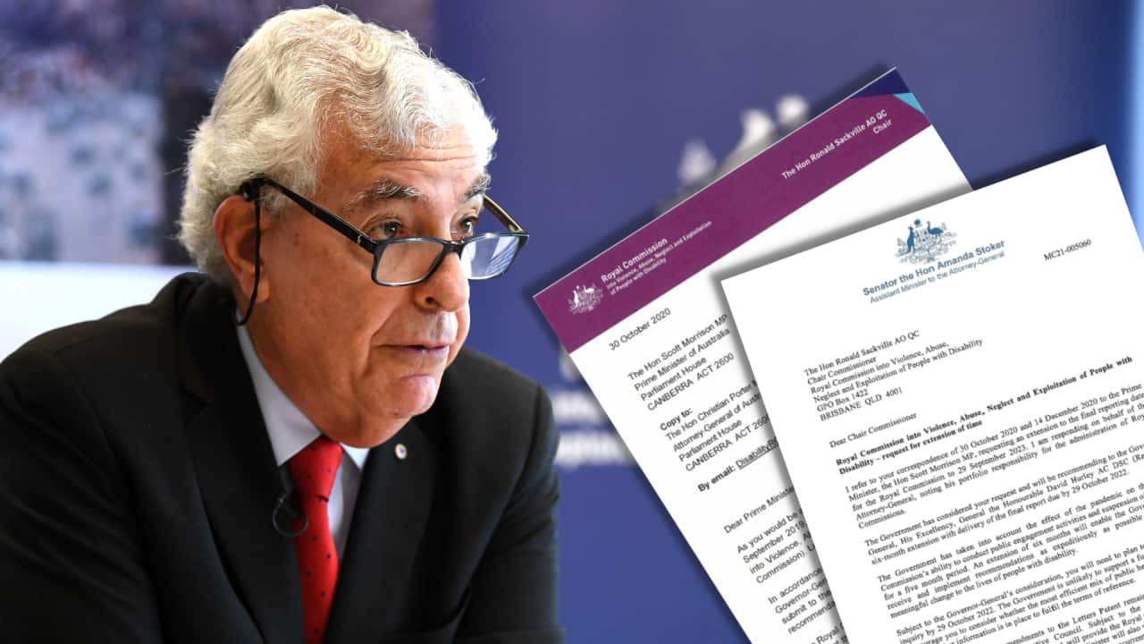 Disability royal commission chair Ronald Sackville originally wrote to the government requesting a 17-month extension in October last year.