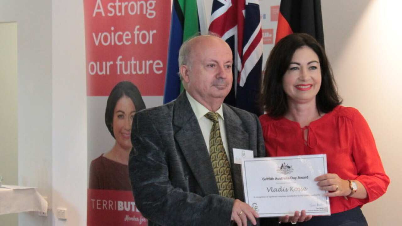 Vladislav Kosse with Terry Butler, Queensland MP from Division of Griffith