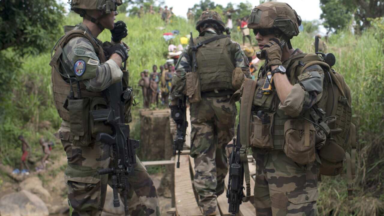 French soldiers on patrol in the Central African Republic