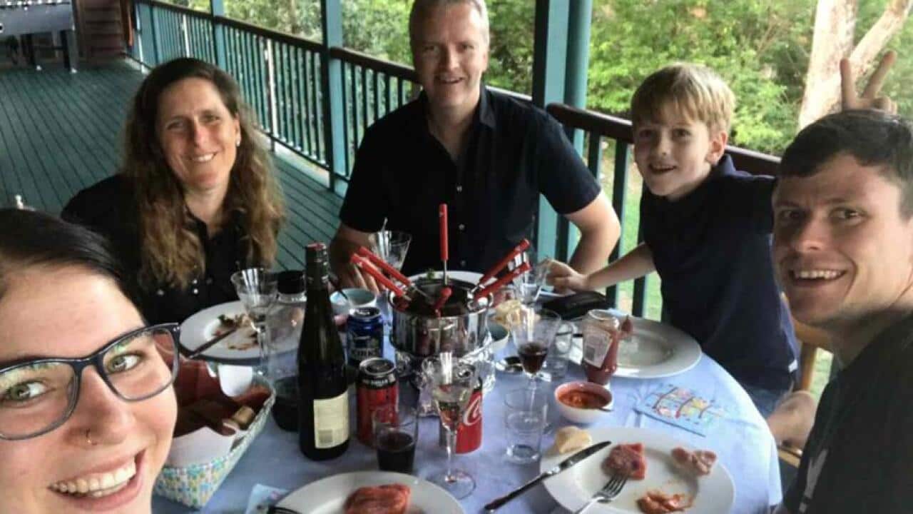 Die glückliche Auswandererfamilie Horner