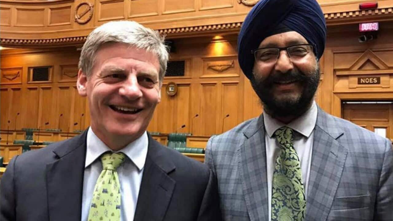 MP Kanwaljit Singh Bakshi (right) with Prime Minister of New Zealand, Bill English