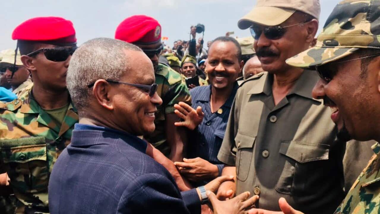 Eritrean President Isaias Afwerki and Ethiopia's PM Abiy Ahmed