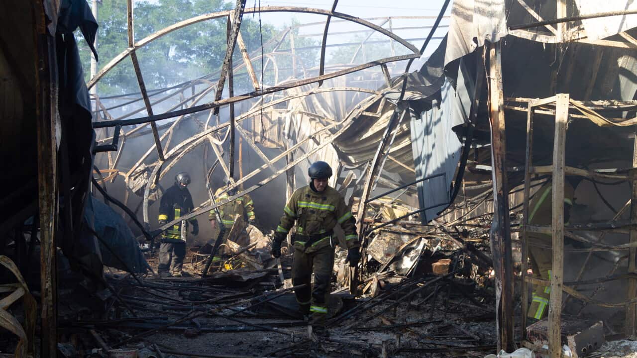 Market Catches Fire Due to Overnight Russian Attack - Kyiv