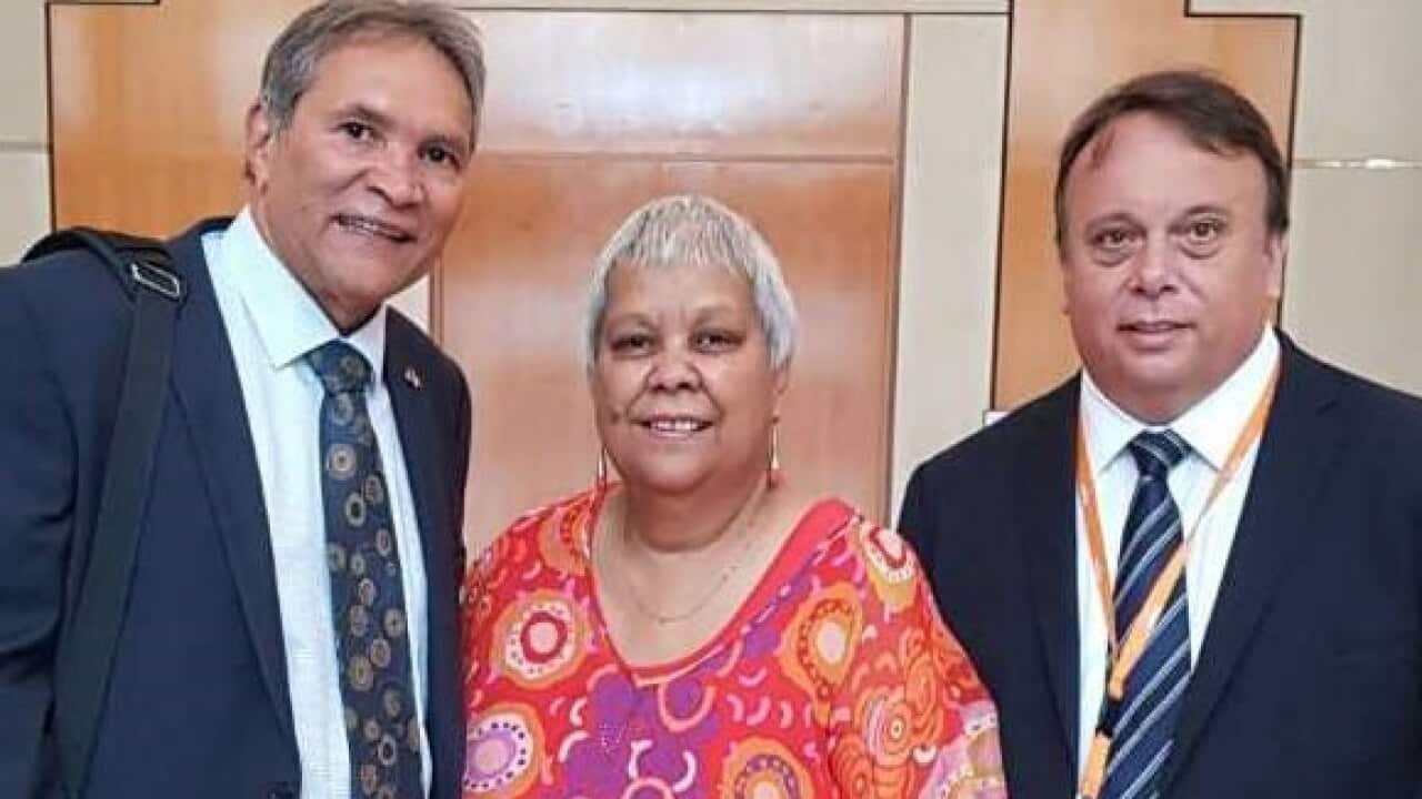 National Congress of Australia's First Peoples Co-Chairs Rod Little and Dr Jackie Huggins with CEO Gary Oliver.