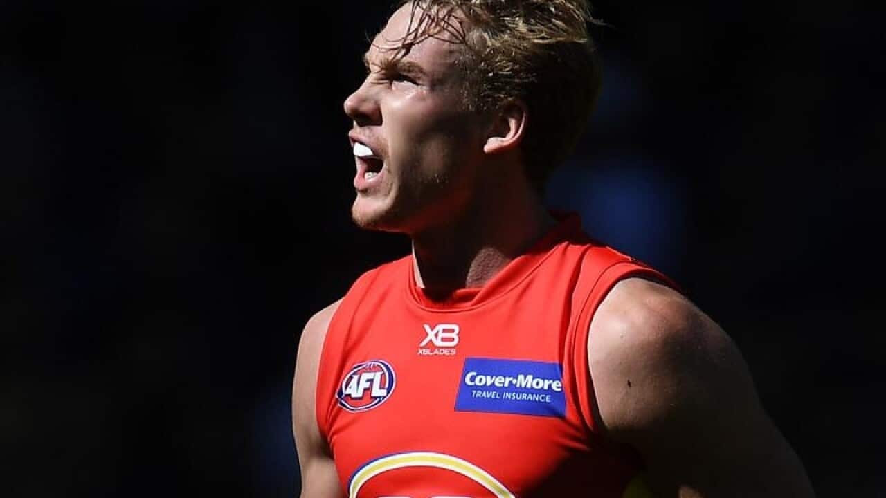 Tom Lynch of the Suns reacts.