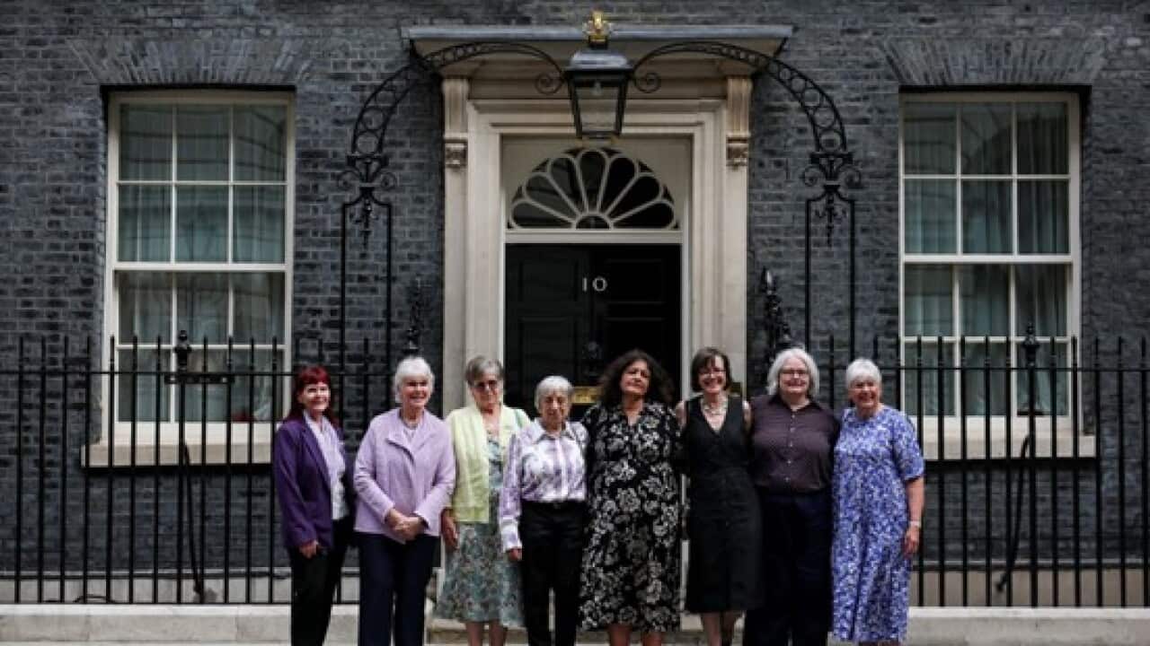 Campaigners pose for a photograph after a meeting with Prime Minister Sir Keir Starmer to discuss historical forced adoption in 10 Downing Street, London, before Starmer's apology in the House of Commons.jpg