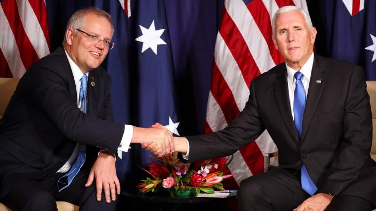 PM Scott Morrison and VP Mike Pence of the United States of