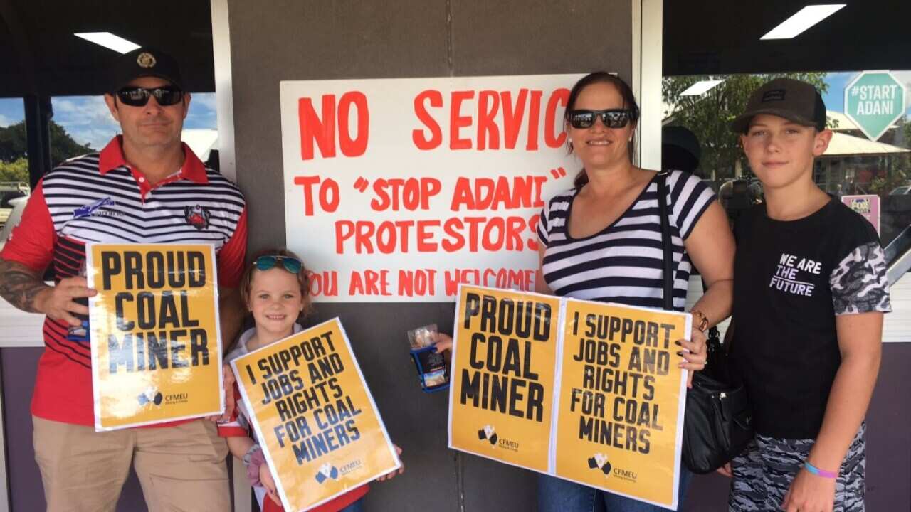 Anti-Adani protesters in Clermont 