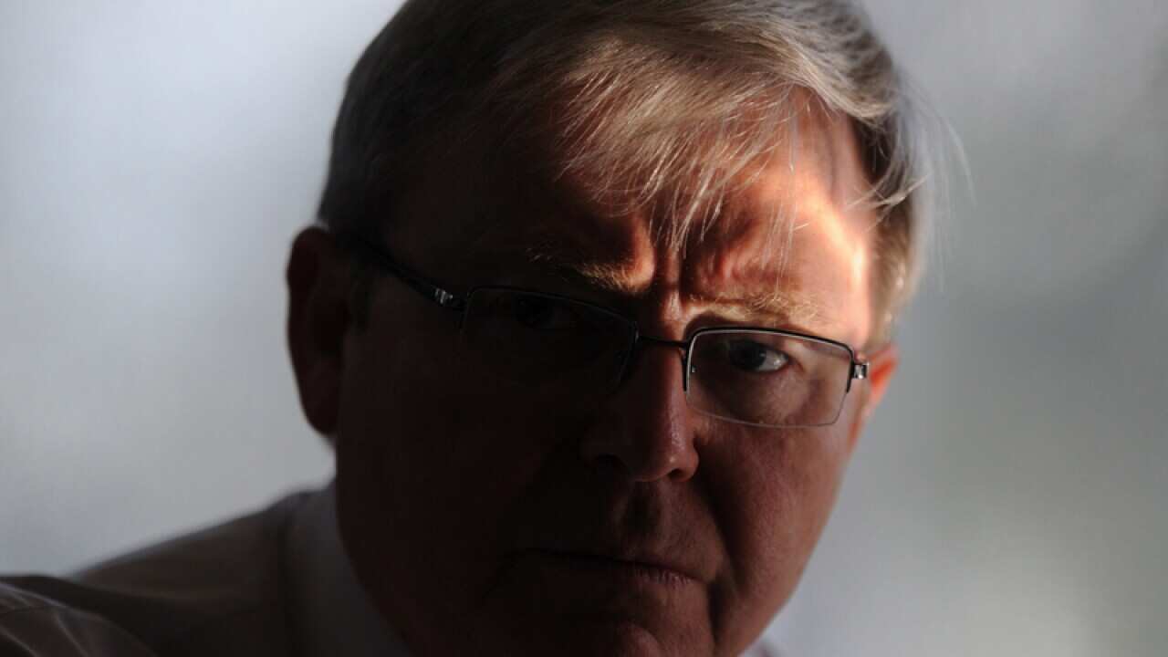 Prime Minister Kevin Rudd during his campaign in Brisbane