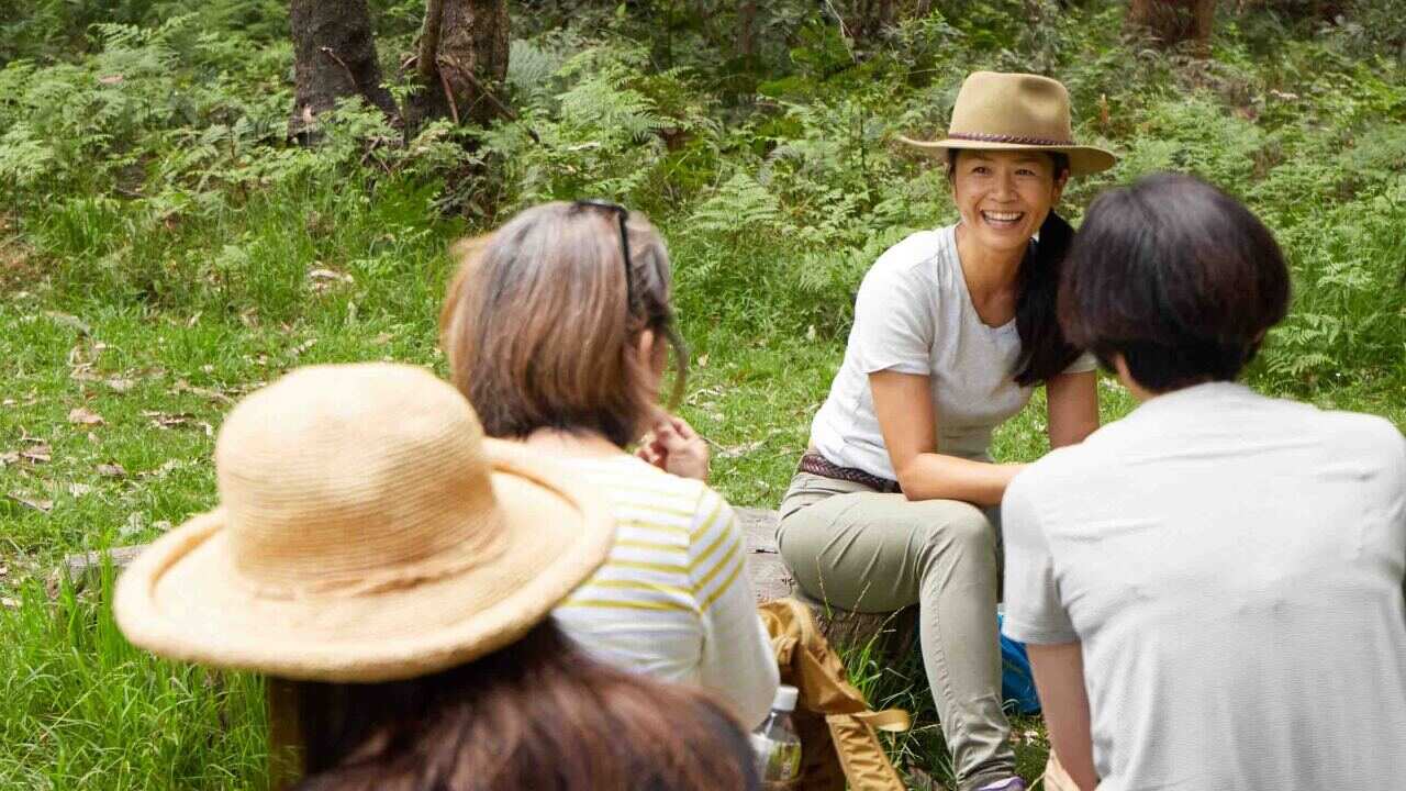 Mayu Kataoka, a Sydney-based Japanese Shinrinyoku (forest-bathing) instructor, holds walk tours in Sydney.