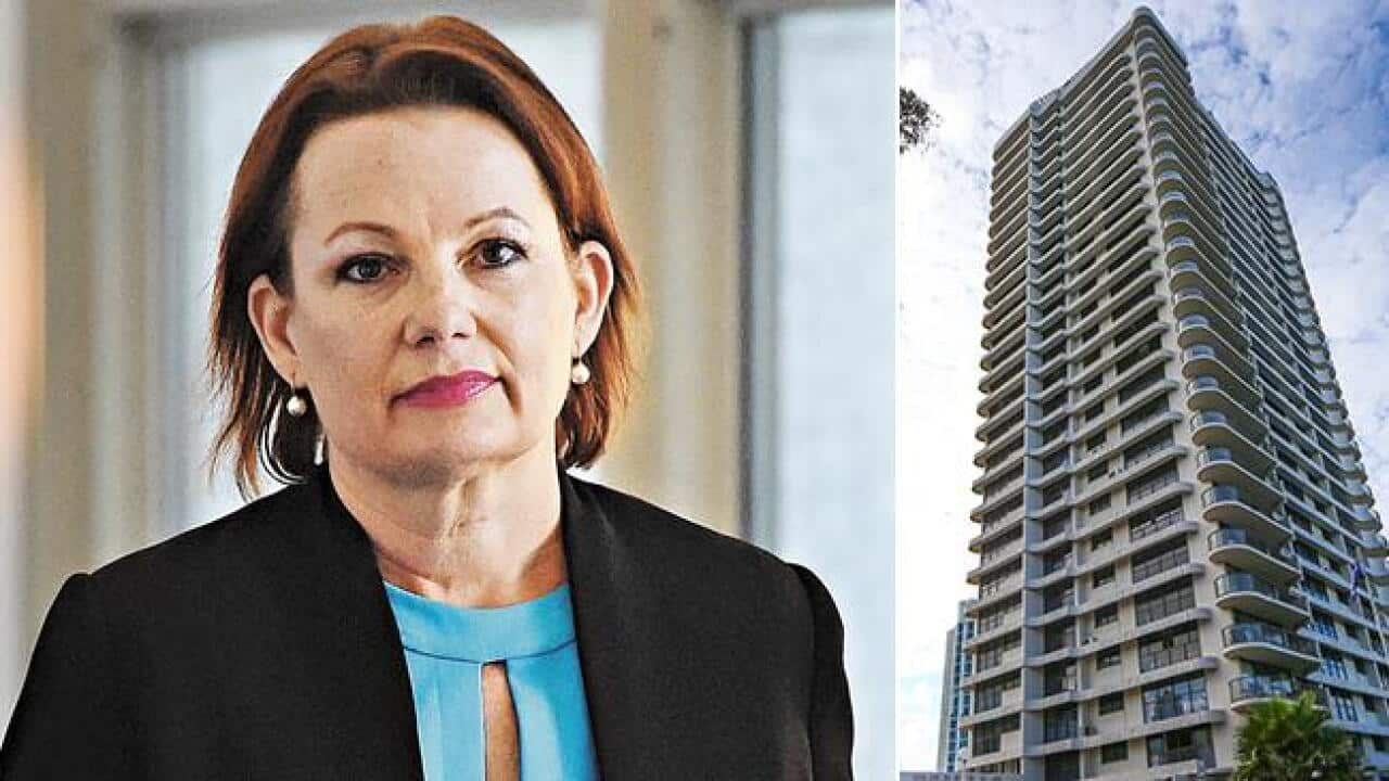 Sussan Ley and the $795,000 unit at Gold Coast block housing.