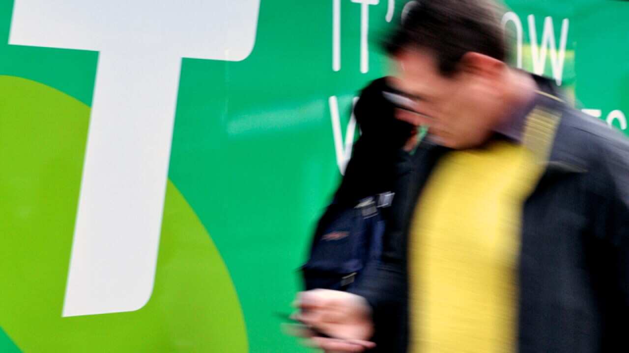 Telstra signage at a store in Sydney
