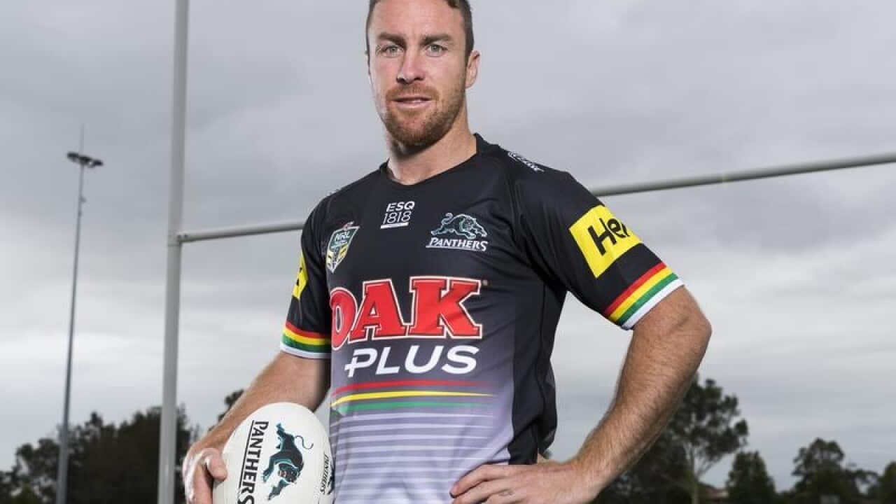 Panthers' new signing James Maloney poses for a photograph.