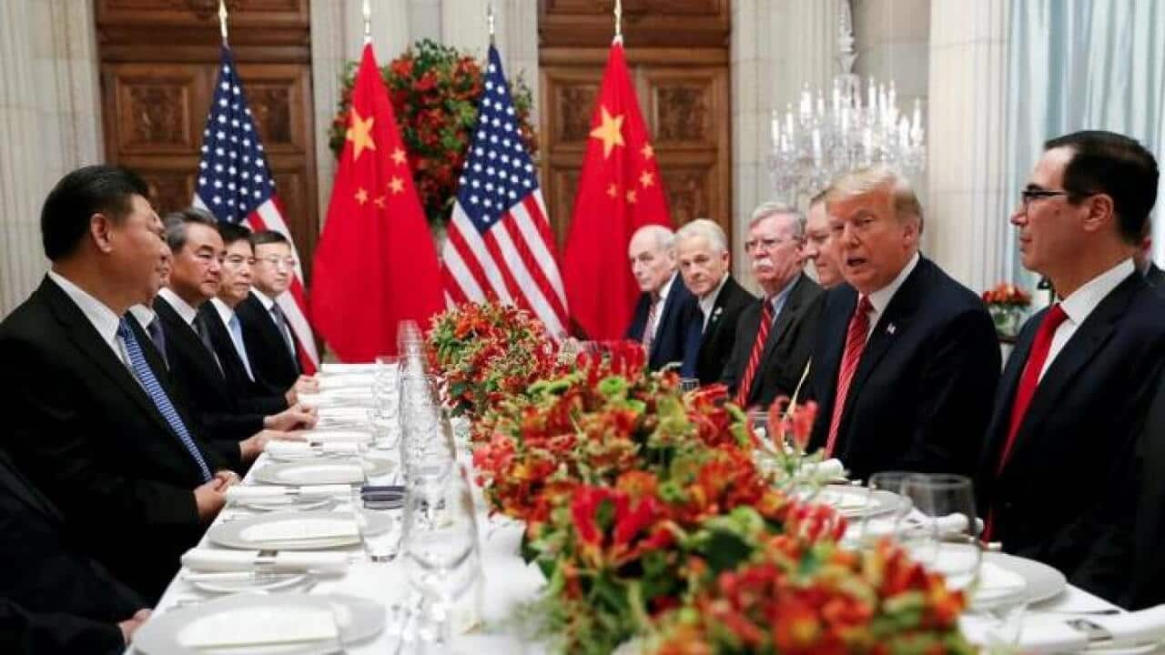 U.S. President Donald Trump and Chinese President Xi Jinping attend a working dinner after the G20 leaders summit in Buenos Aires, Argentina December 1, 2018.