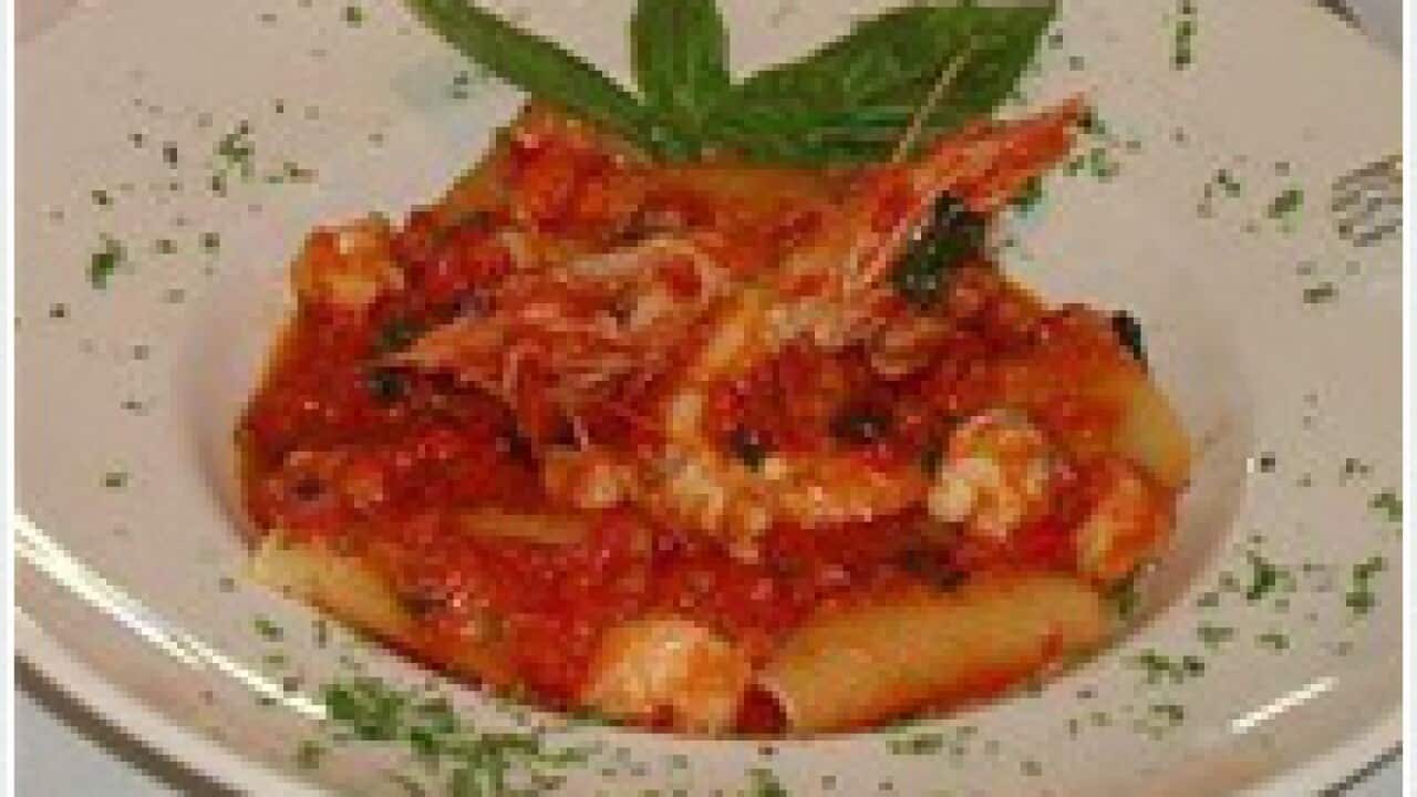 Paccheri con gamberi di alto mare