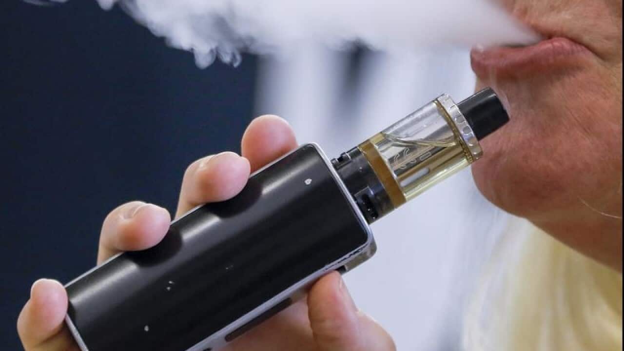 A file image of a person vaping
