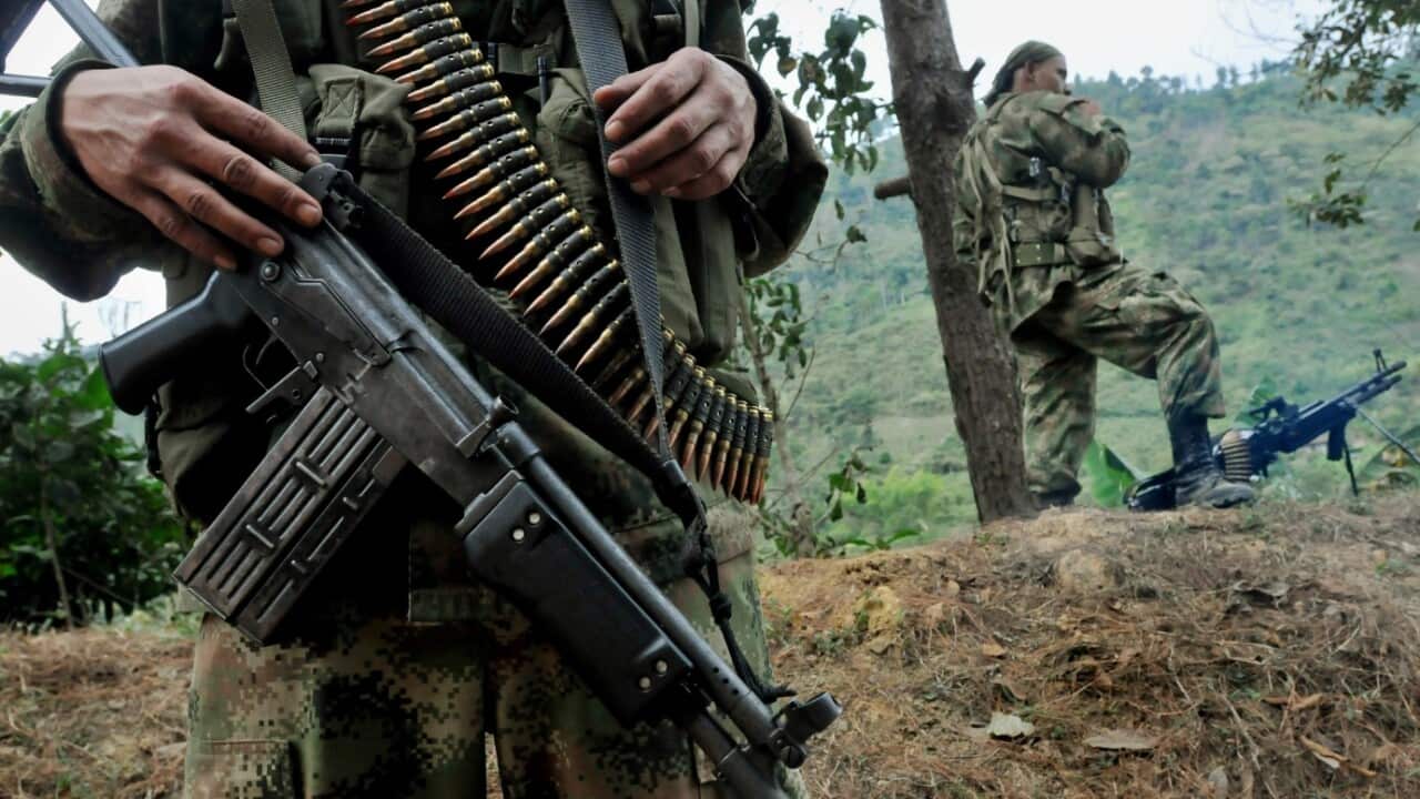File image of members of the rebel group Revolutionaries Army Forces of Colombia (Farc) 