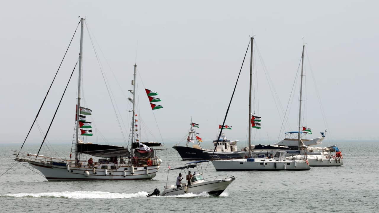 Several vessels out on the water.
