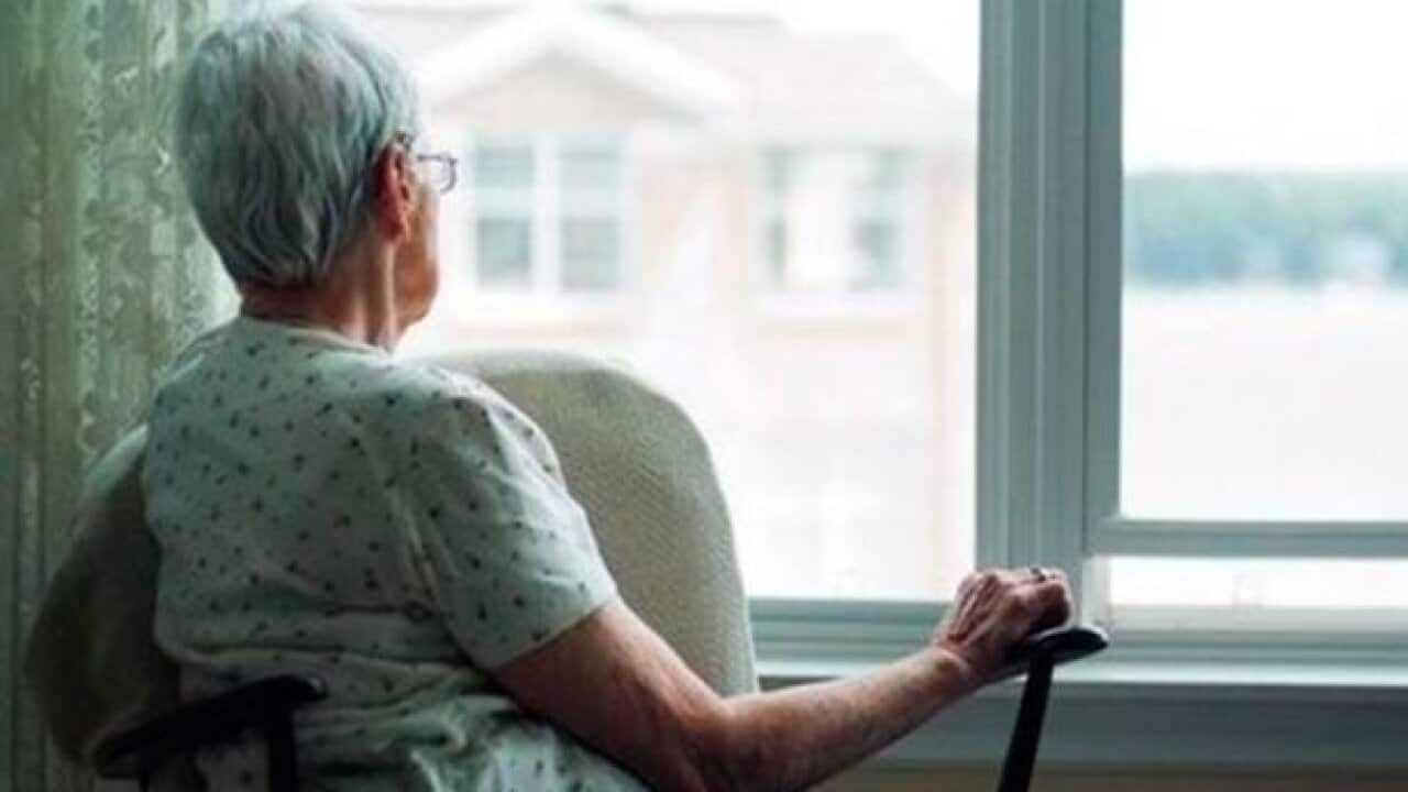 Lonely elderly woman