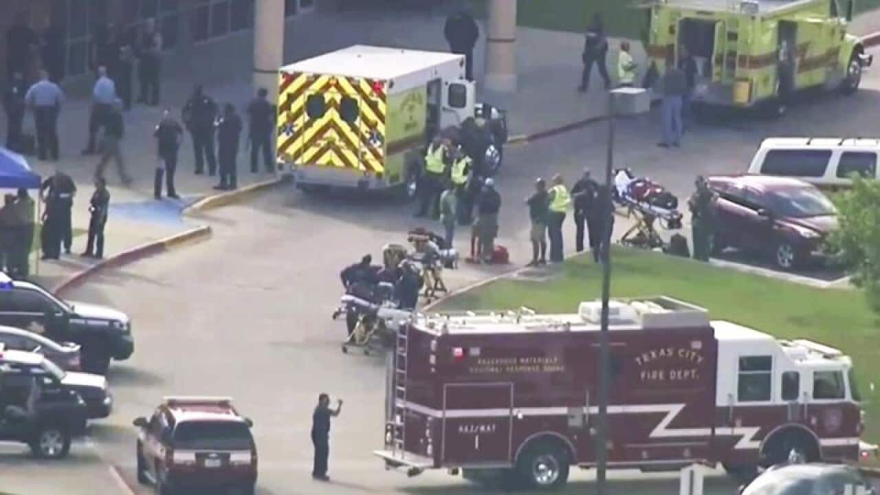 Emergency services and police outside the school