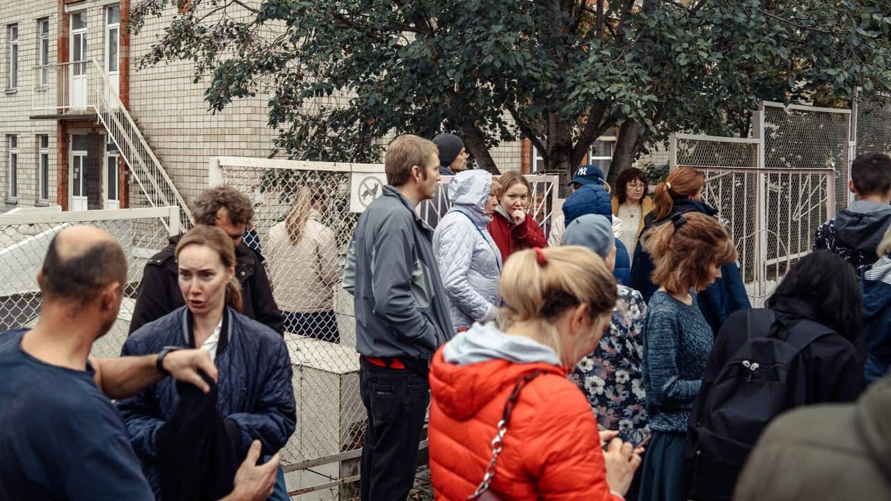 The situation at school No. 88, where the shooting took place.