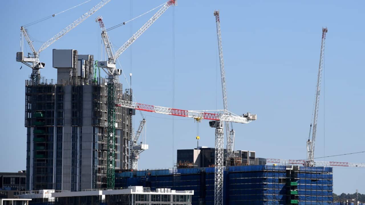 A general view of waterfront housing under construction