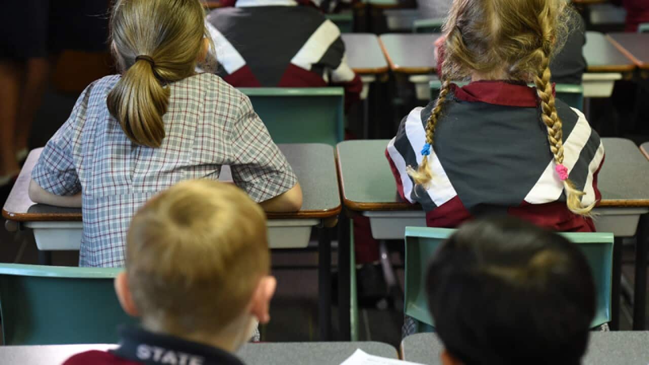 School children in a classroom