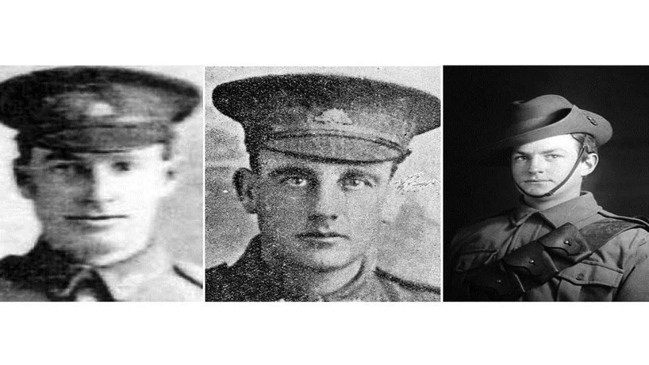 Three of the seven recently identified Australian soldiers