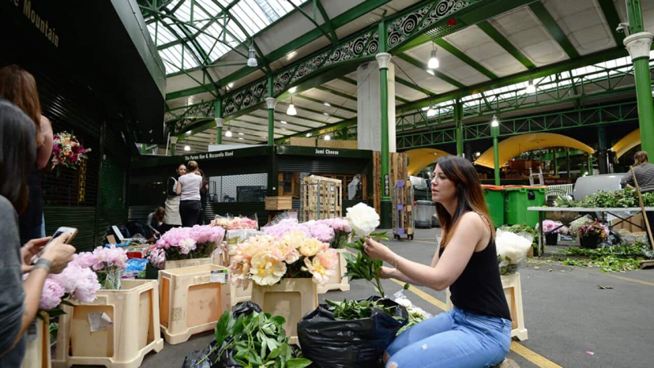 Borough market in London