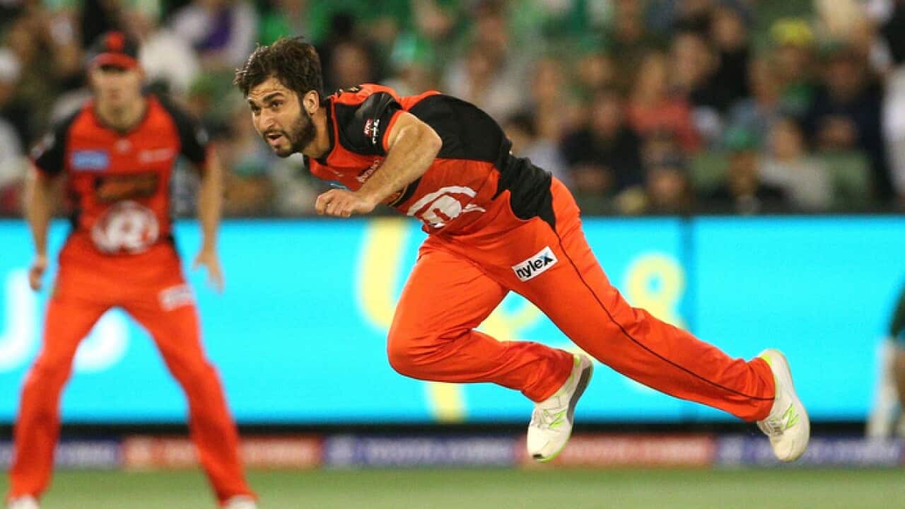 Usman Shinwari of Melbourne Renegades bowling during the Big Bash League (BBL)