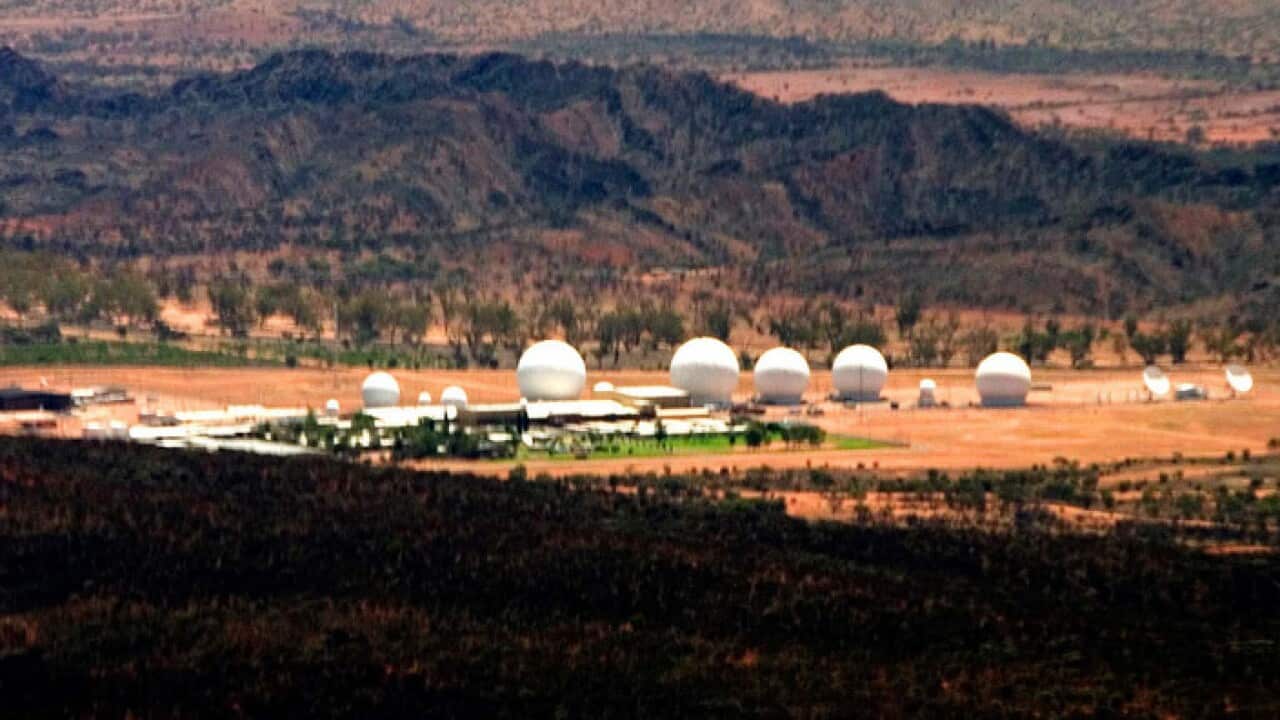 Aerial view of United States spy base, Pine Gap, situated on the outskirts of Alice Springs