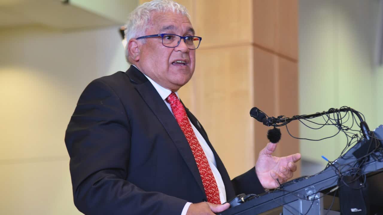 Former Aboriginal and Torres Strait Islander Social Justice Commissioner and co-chair of the ‘Path to Treaty’ working group, Mick Gooda, is listening to the community in Toowoomba on Tuesday.