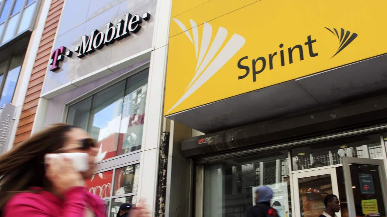 T-Mobile and Sprint stores, Tuesday, April 27, 2010, in New York.
