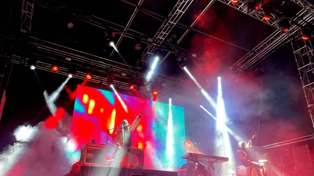 Balaklava Blues performs at Womad on stage in Adelaide