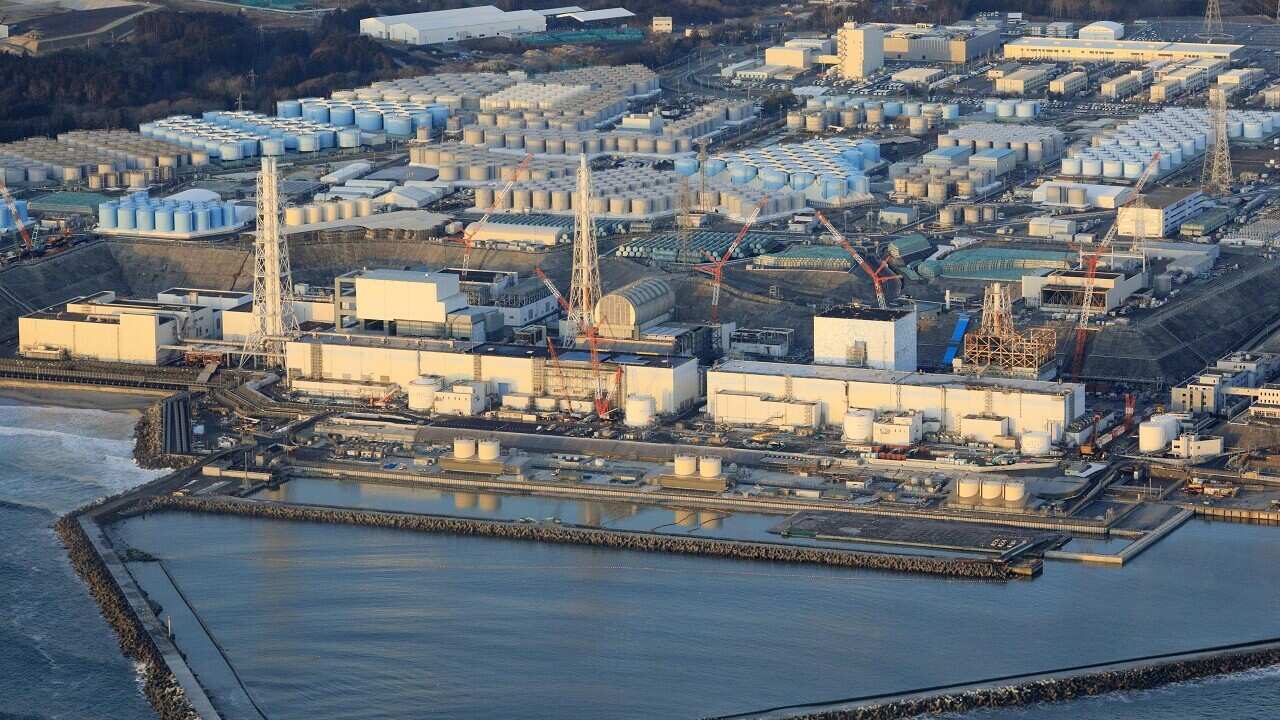 The Fukushima Dai-ichi nuclear power plant in Okuma town, Fukushima prefecture, northeastern Japan, on Feb. 14, 2021.