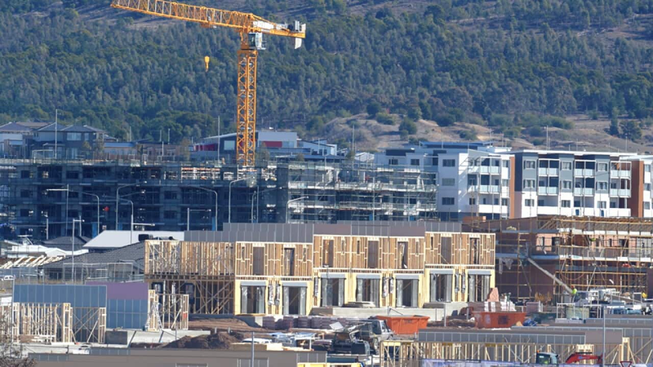 New houses and apartment buildings in Canberra