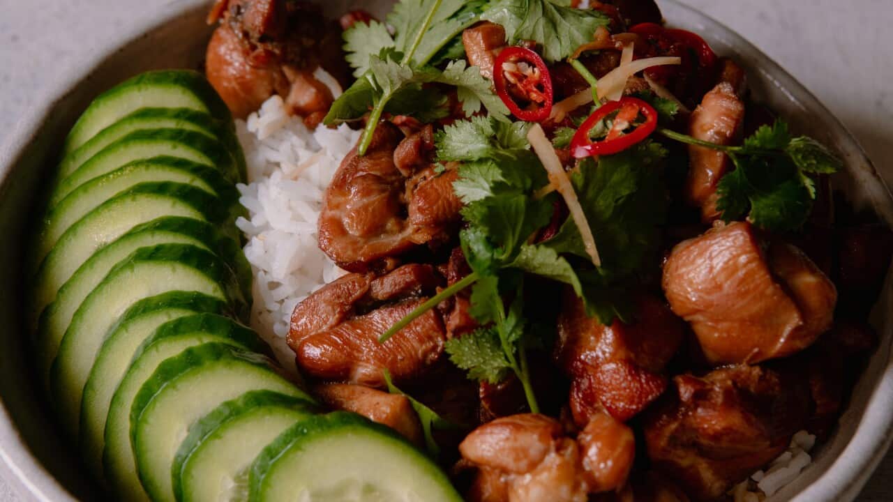 Ga kho gung (Fish sauce caramel ginger chicken)