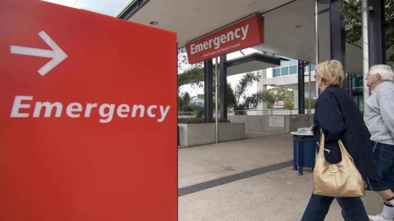 An entrance of an emegency ward.