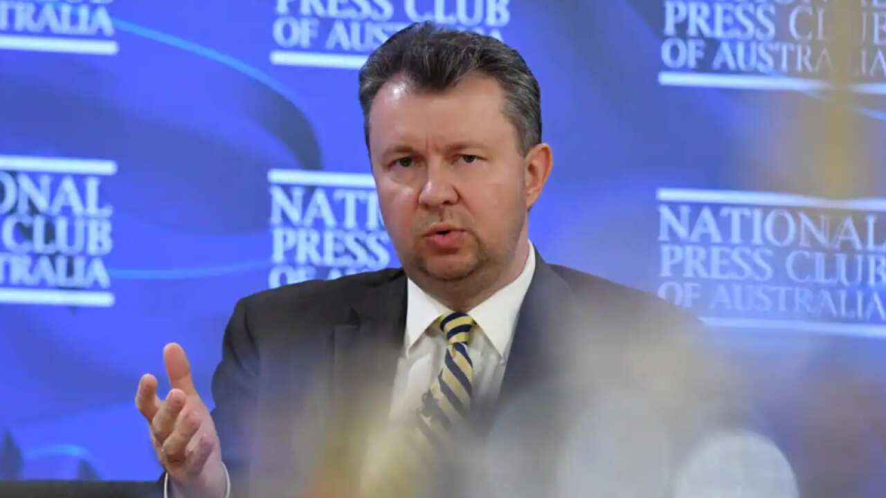 Ukraine’s Embassy to Australia Chargé d`Affaires Volodymyr Shalkivskyi at the National Press Club in Canberra.