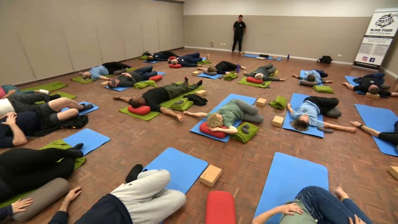 Veteran's yoga class