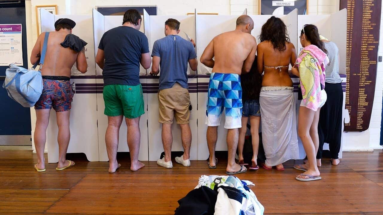 People cast their votes.